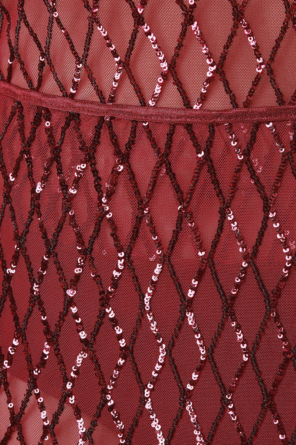 Semi Sheer Mesh Diamond Pattern Sequin Midi Skirt