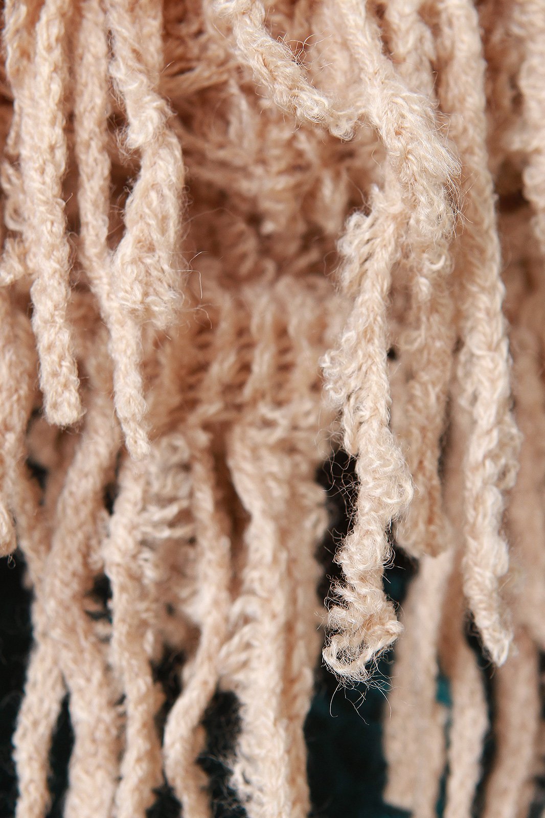 Fuzzy Stripe Knit Fringe Circle Scarf - NoveltyOne