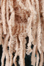 Fuzzy Stripe Knit Fringe Circle Scarf - NoveltyOne