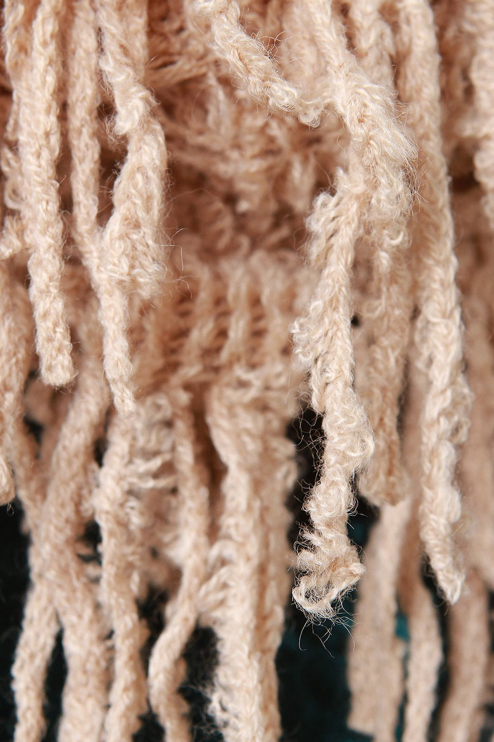 Fuzzy Stripe Knit Fringe Circle Scarf - NoveltyOne