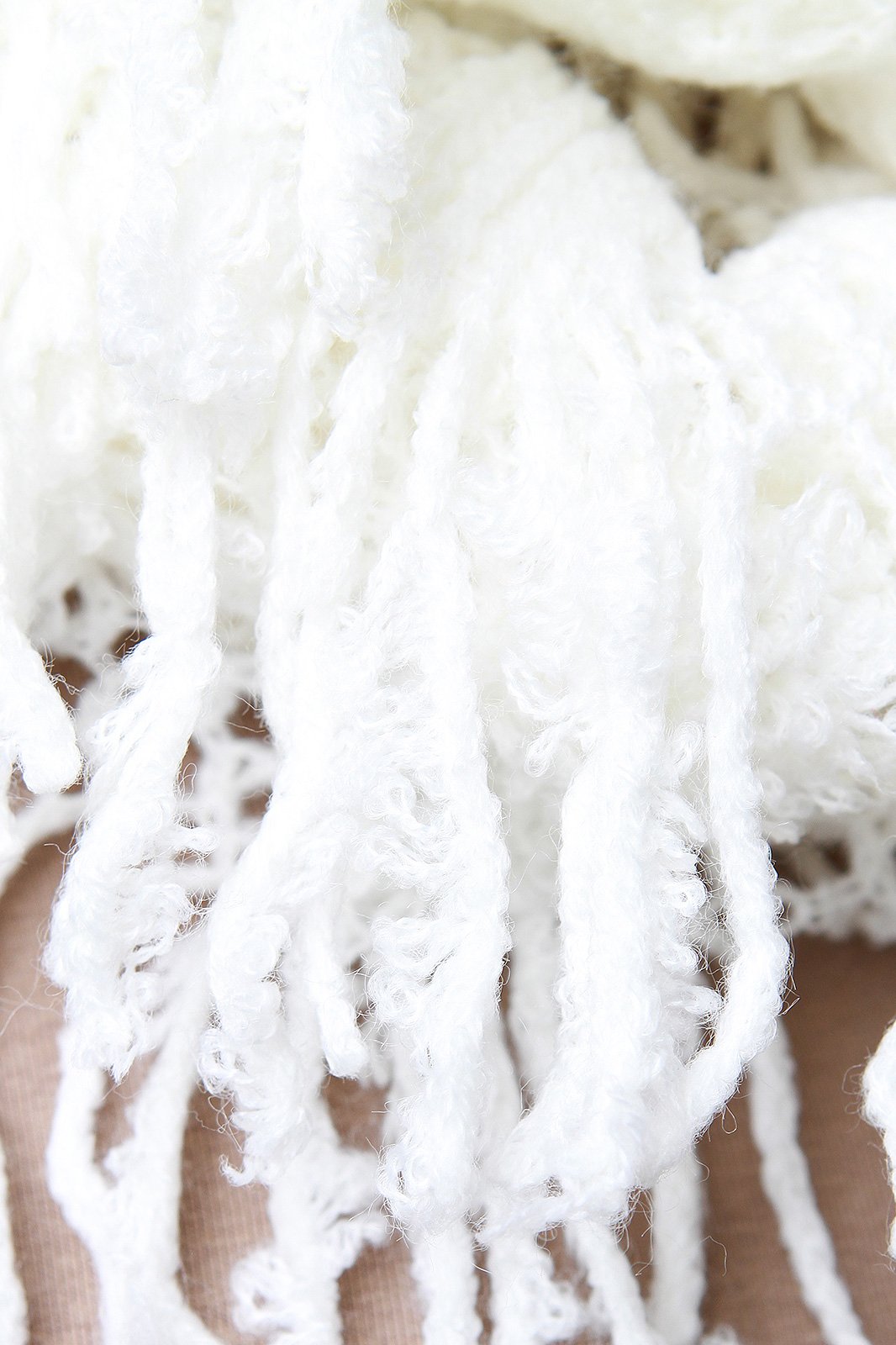 Fuzzy Stripe Knit Fringe Circle Scarf - NoveltyOne