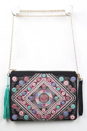 Colorful Embroidered Clutch