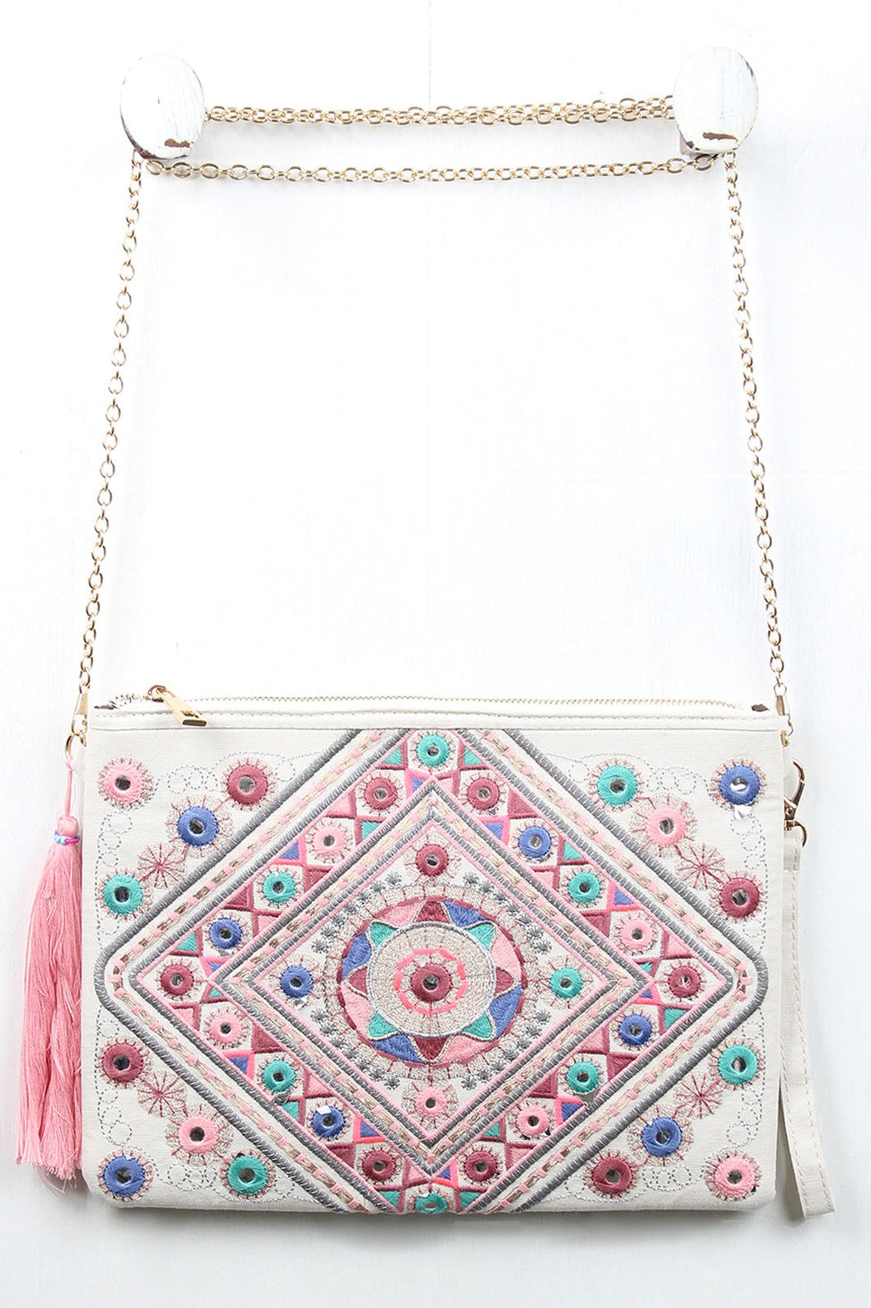 Colorful Embroidered Clutch