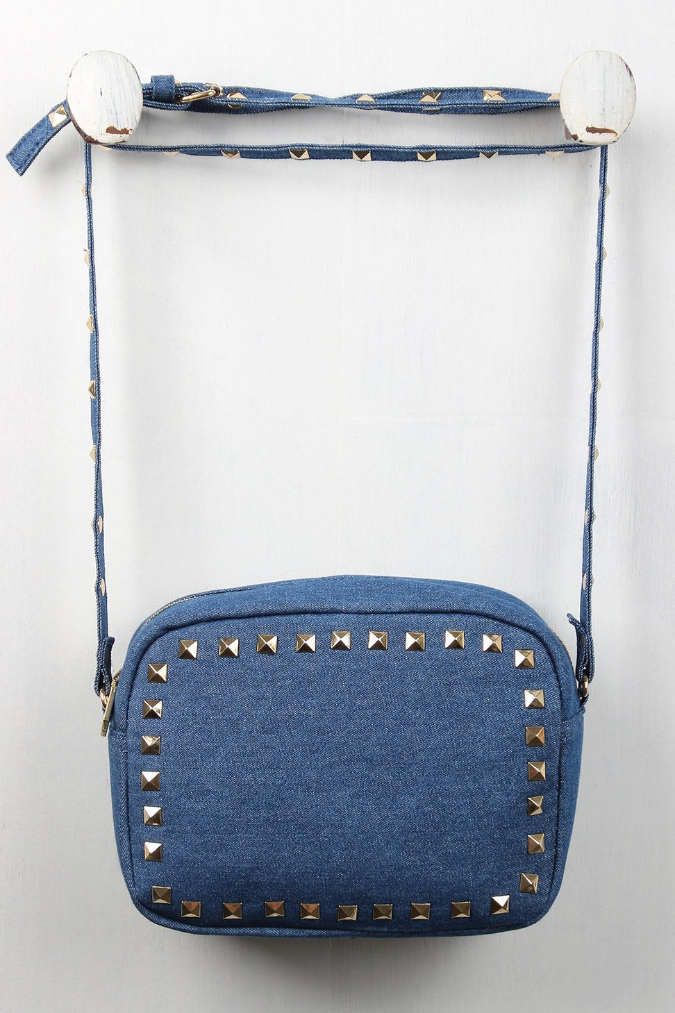 Studded Denim Mini Bag