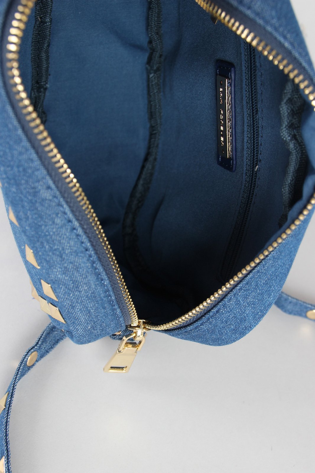 Studded Denim Mini Bag