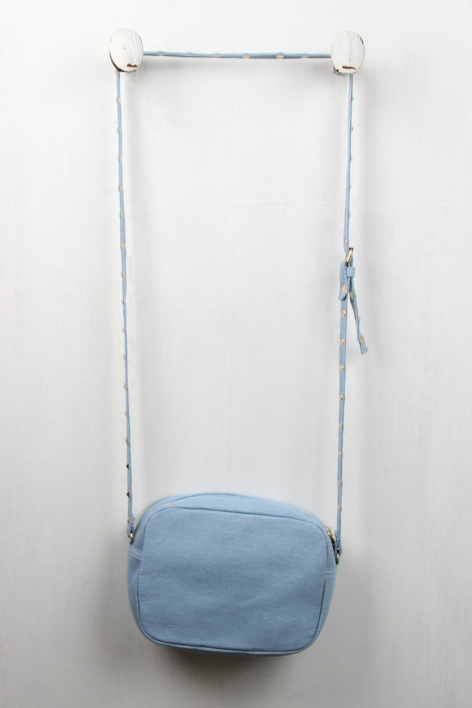 Studded Denim Mini Bag