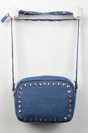 Studded Denim Mini Bag