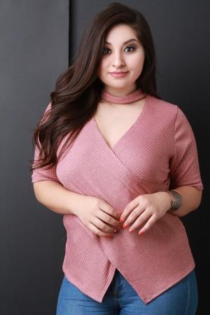 Shimmer Criss Cross Choker Top