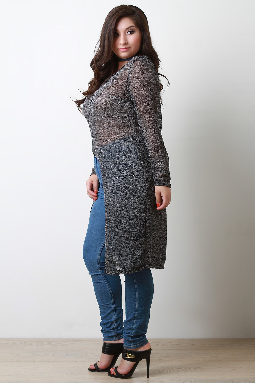Front Slit Maxi Sweater - NoveltyOne