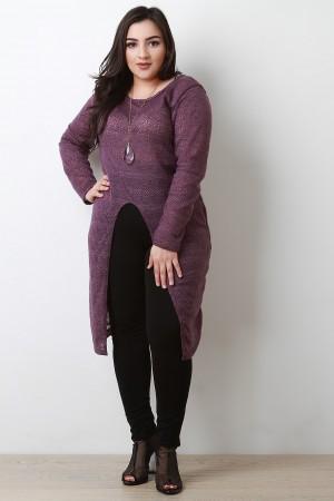 Sparkle Front Slit Maxi Sweater