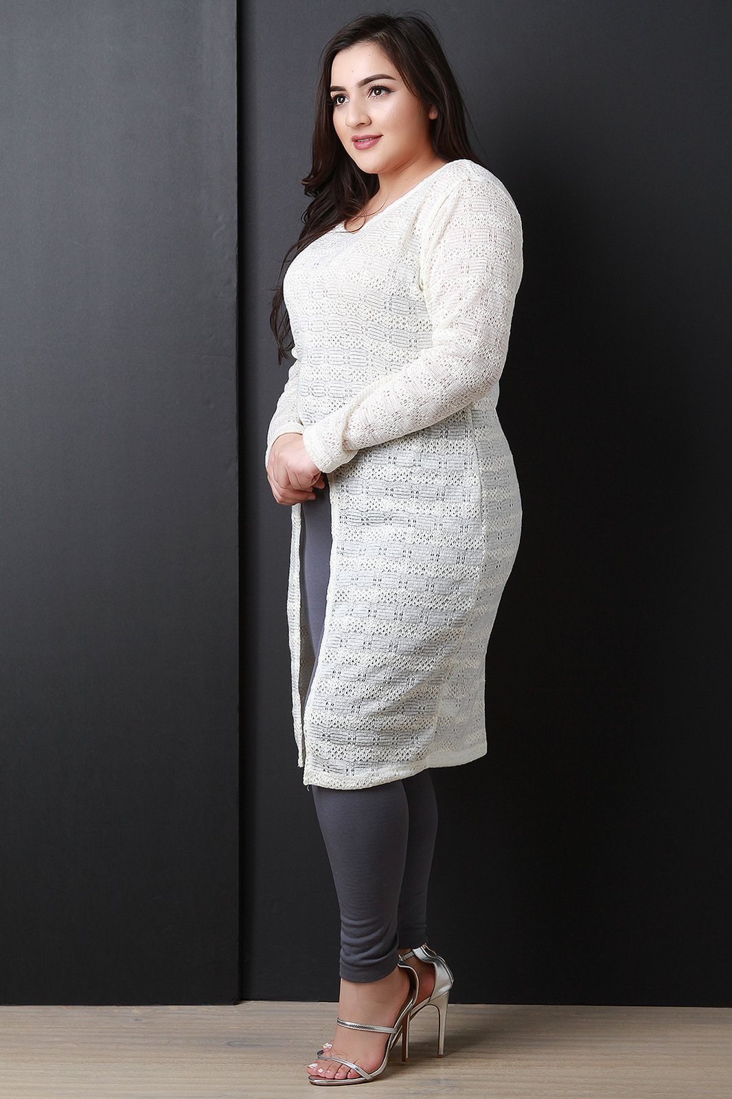 Sparkle Front Slit Maxi Sweater