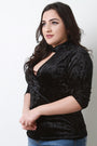 Velvet Keyhole Surplice Top