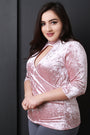 Velvet Keyhole Surplice Top