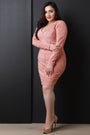 Laced At The Waist Long Sleeve Dress