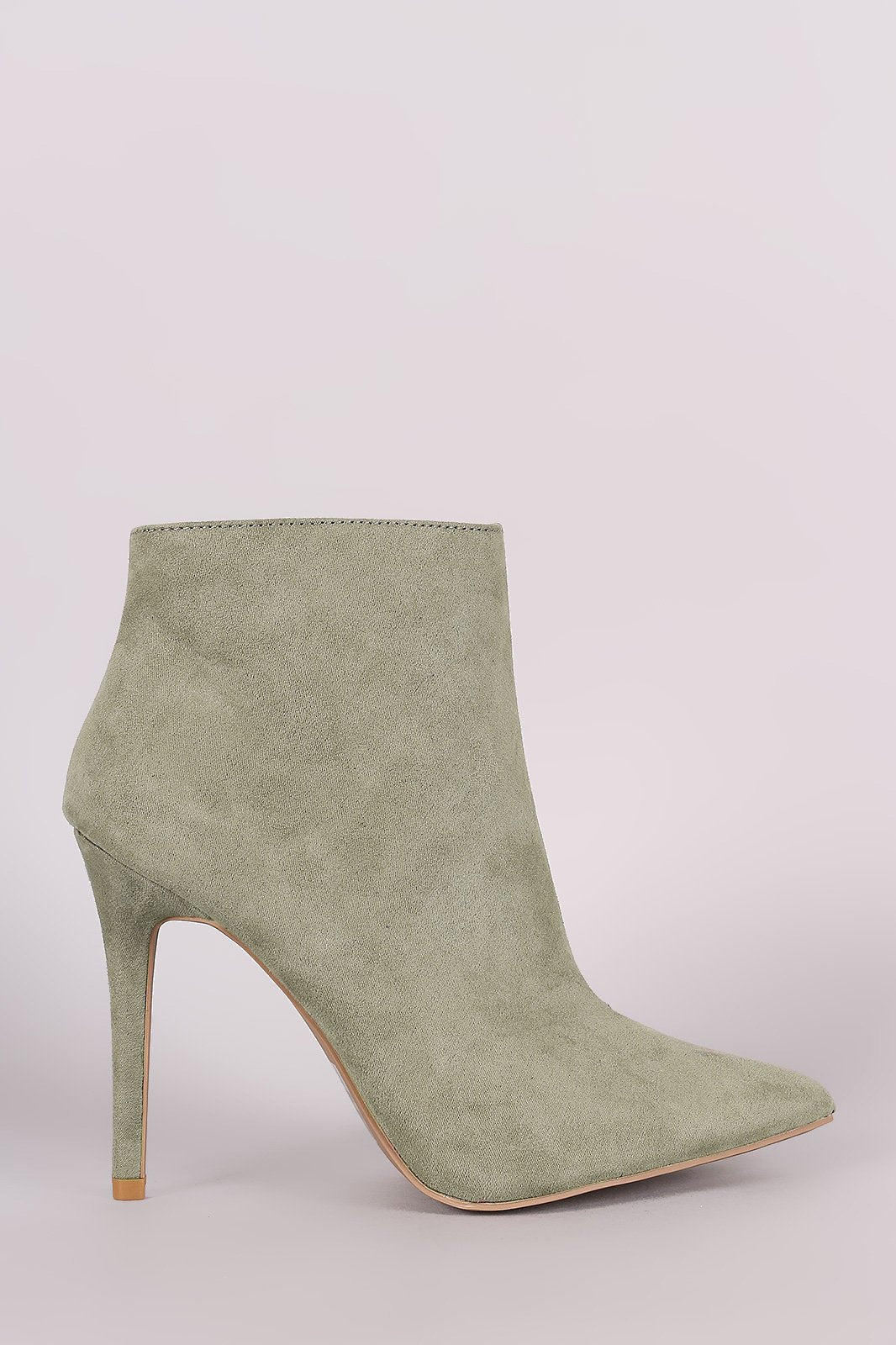 Qupid Suede Pointy Toe Stiletto Booties