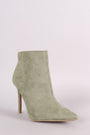 Qupid Suede Pointy Toe Stiletto Booties