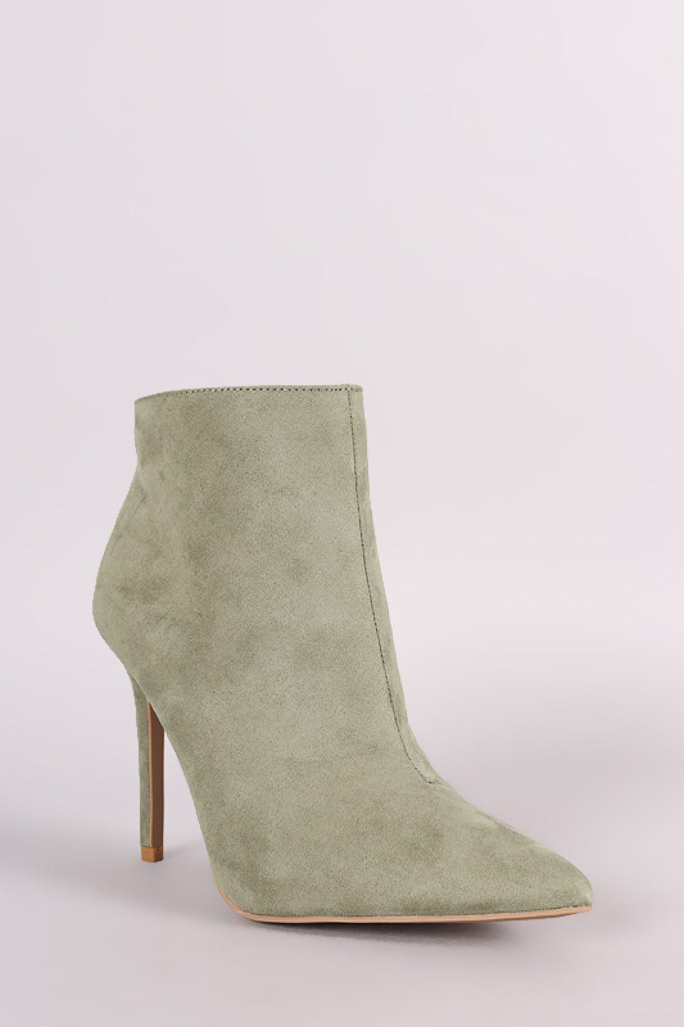 Qupid Suede Pointy Toe Stiletto Booties