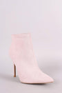 Qupid Suede Pointy Toe Stiletto Booties