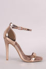 Qupid Ankle Strap Open Toe Patent Stiletto Heel