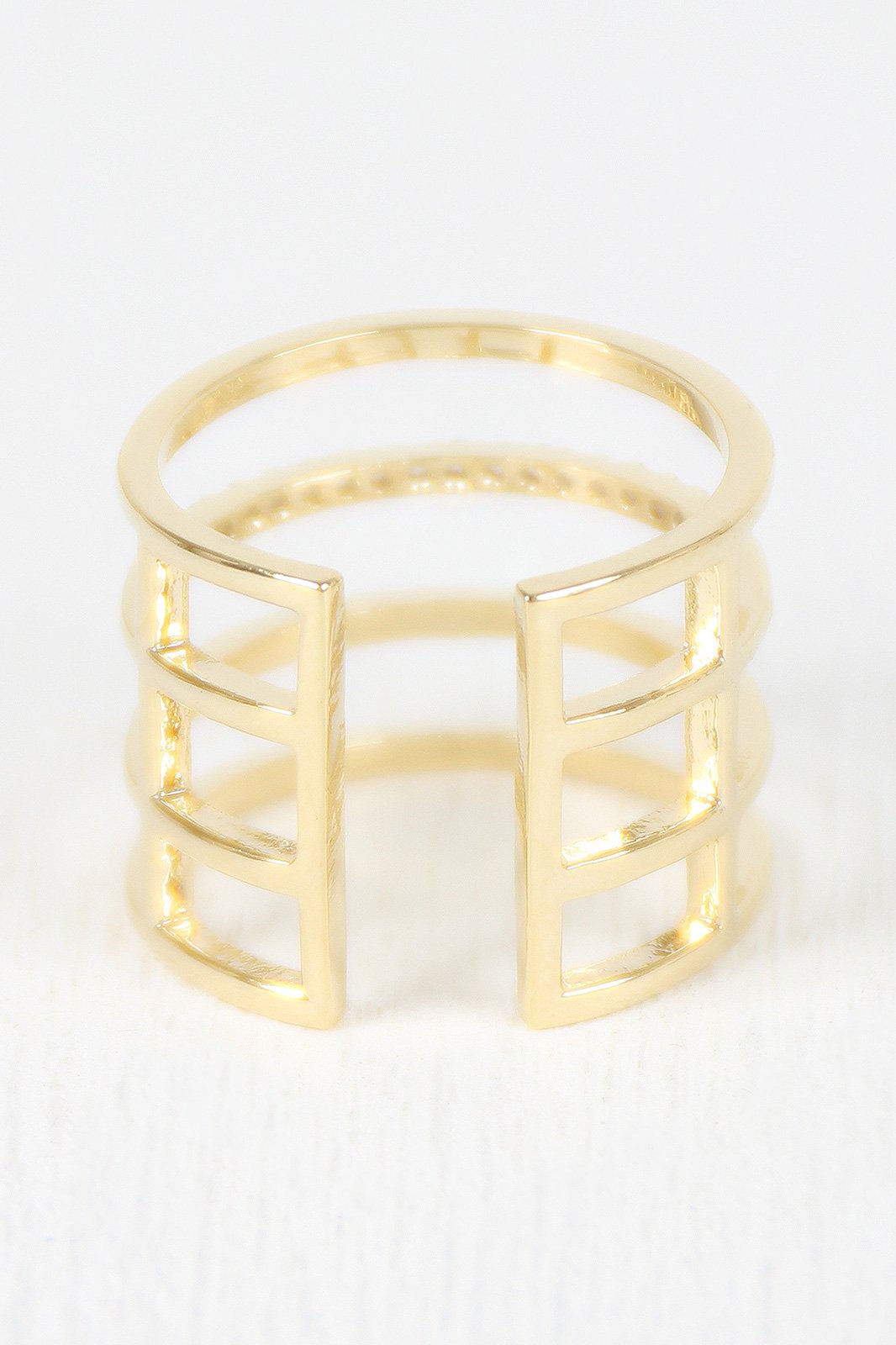 Four Bar Split Rhinestones Ring - NoveltyOne