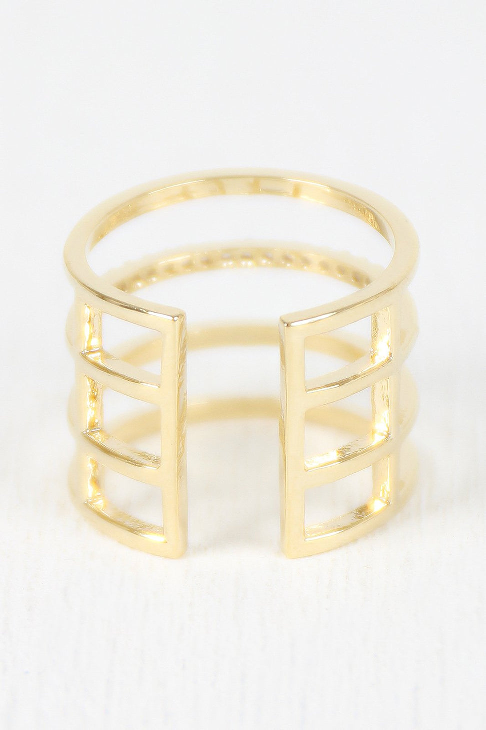 Four Bar Split Rhinestones Ring - NoveltyOne