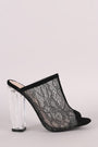 Shoe Republic LA Lace Mule Clear Heel