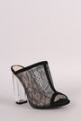 Shoe Republic LA Lace Mule Clear Heel