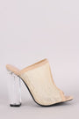 Shoe Republic LA Lace Mule Clear Heel