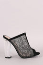 Shoe Republic LA Lace Mule Clear Heel