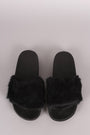Fluffy Faux Fur Open Toe Slide Sandal