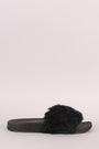 Fluffy Faux Fur Open Toe Slide Sandal