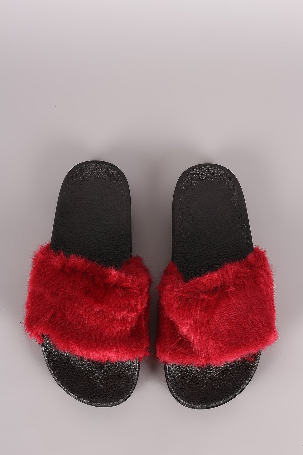 Fluffy Faux Fur Open Toe Slide Sandal
