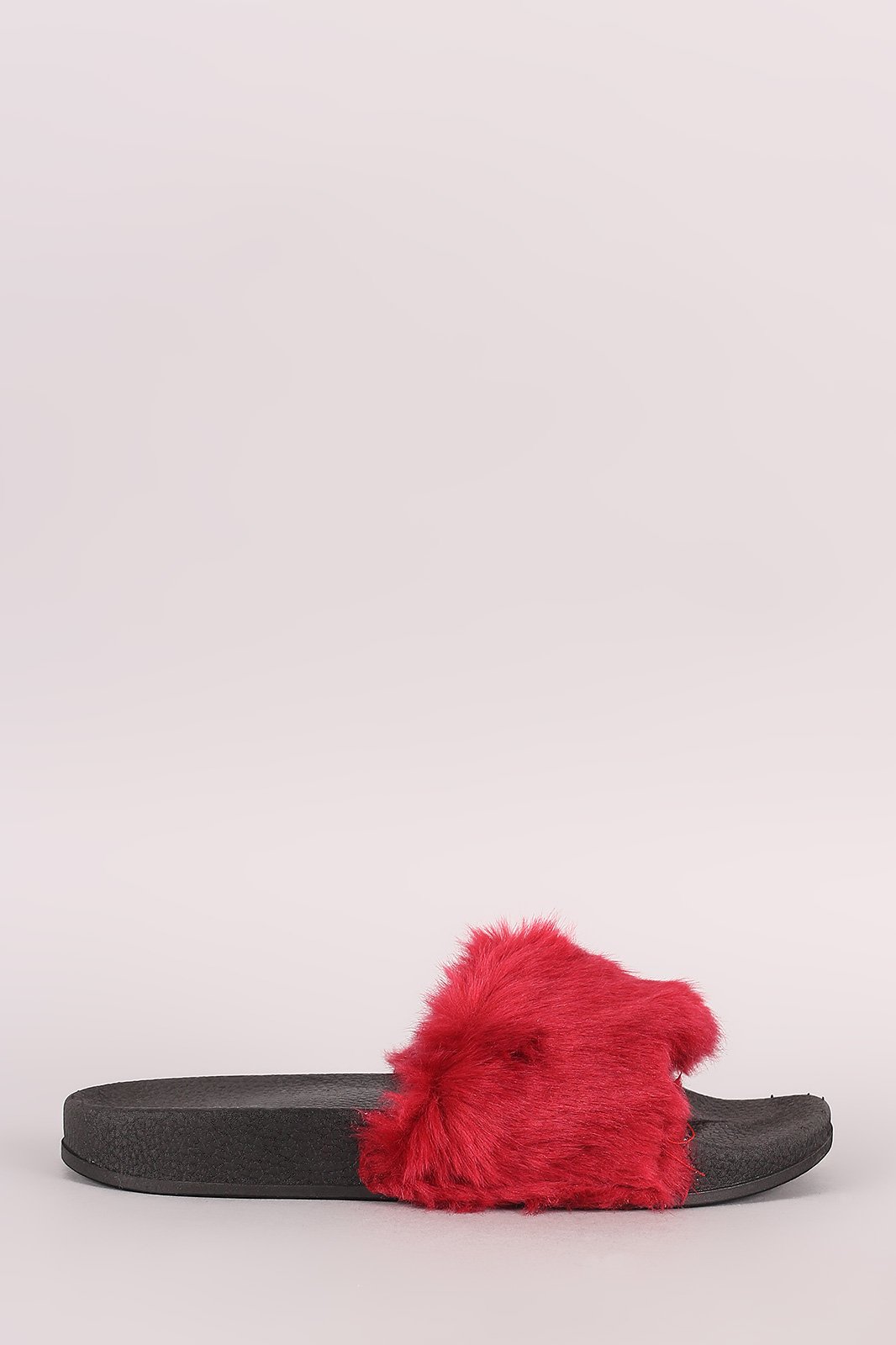 Fluffy Faux Fur Open Toe Slide Sandal