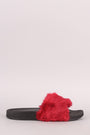 Fluffy Faux Fur Open Toe Slide Sandal