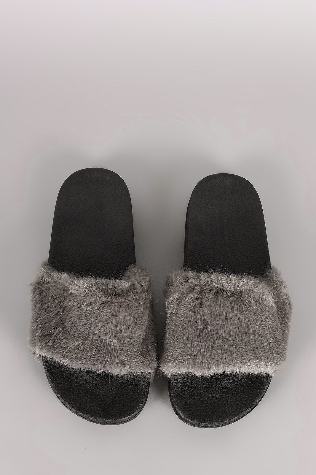 Fluffy Faux Fur Open Toe Slide Sandal
