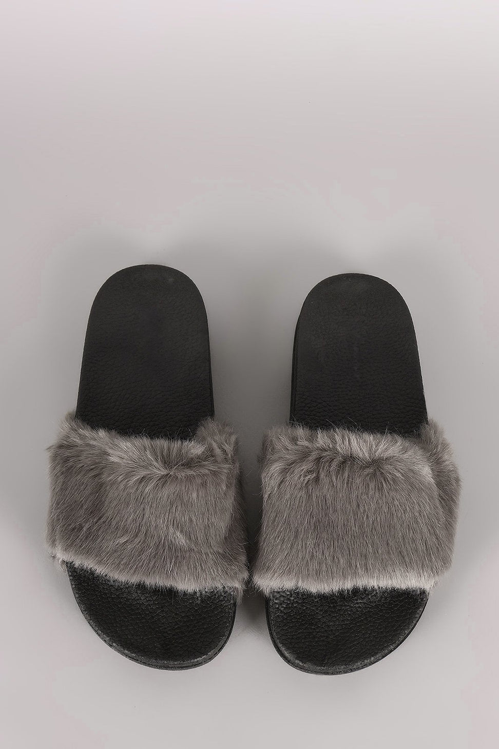 Fluffy Faux Fur Open Toe Slide Sandal