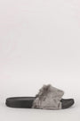 Fluffy Faux Fur Open Toe Slide Sandal