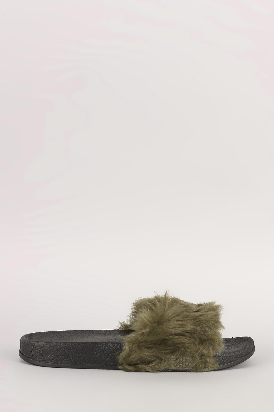 Fluffy Faux Fur Open Toe Slide Sandal