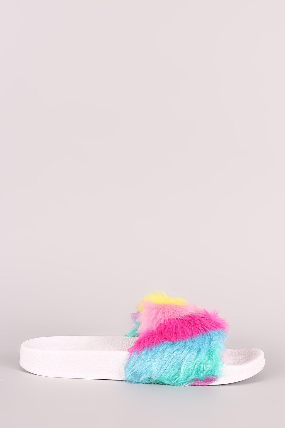 Fluffy Faux Fur Open Toe Slide Sandal