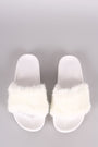 Fluffy Faux Fur Open Toe Slide Sandal