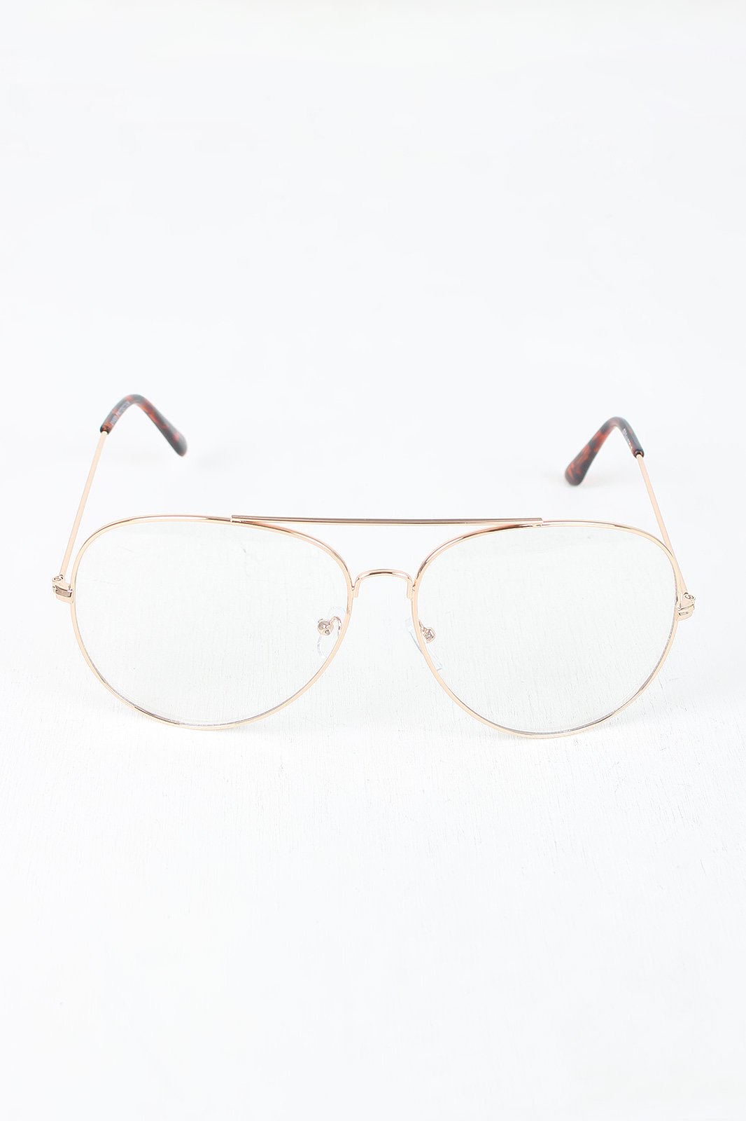 Clear Lens Wire Aviator Glasses
