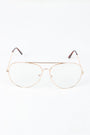 Clear Lens Wire Aviator Glasses