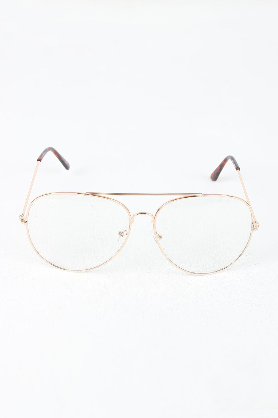 Clear Lens Wire Aviator Glasses