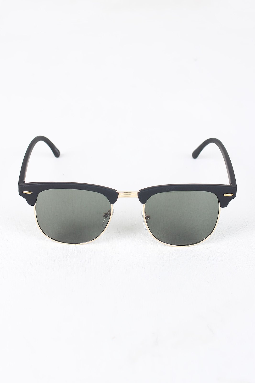 Semi-Rimless Wayfarer Design Sunglasses