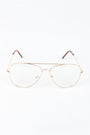 Wire Aviator Clear Lens Glasses