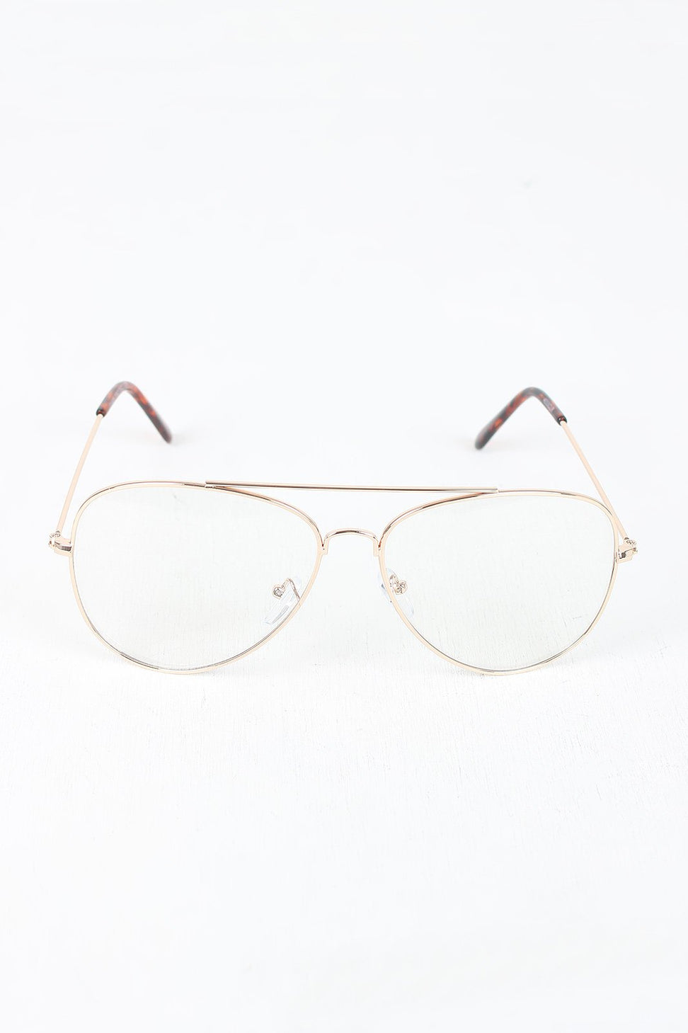 Wire Aviator Clear Lens Glasses