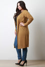 Ribbed Longline Long Sleeves Cardigan