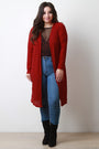 Ribbed Longline Long Sleeves Cardigan