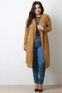 Ribbed Longline Long Sleeves Cardigan