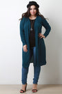 Ribbed Longline Long Sleeves Cardigan